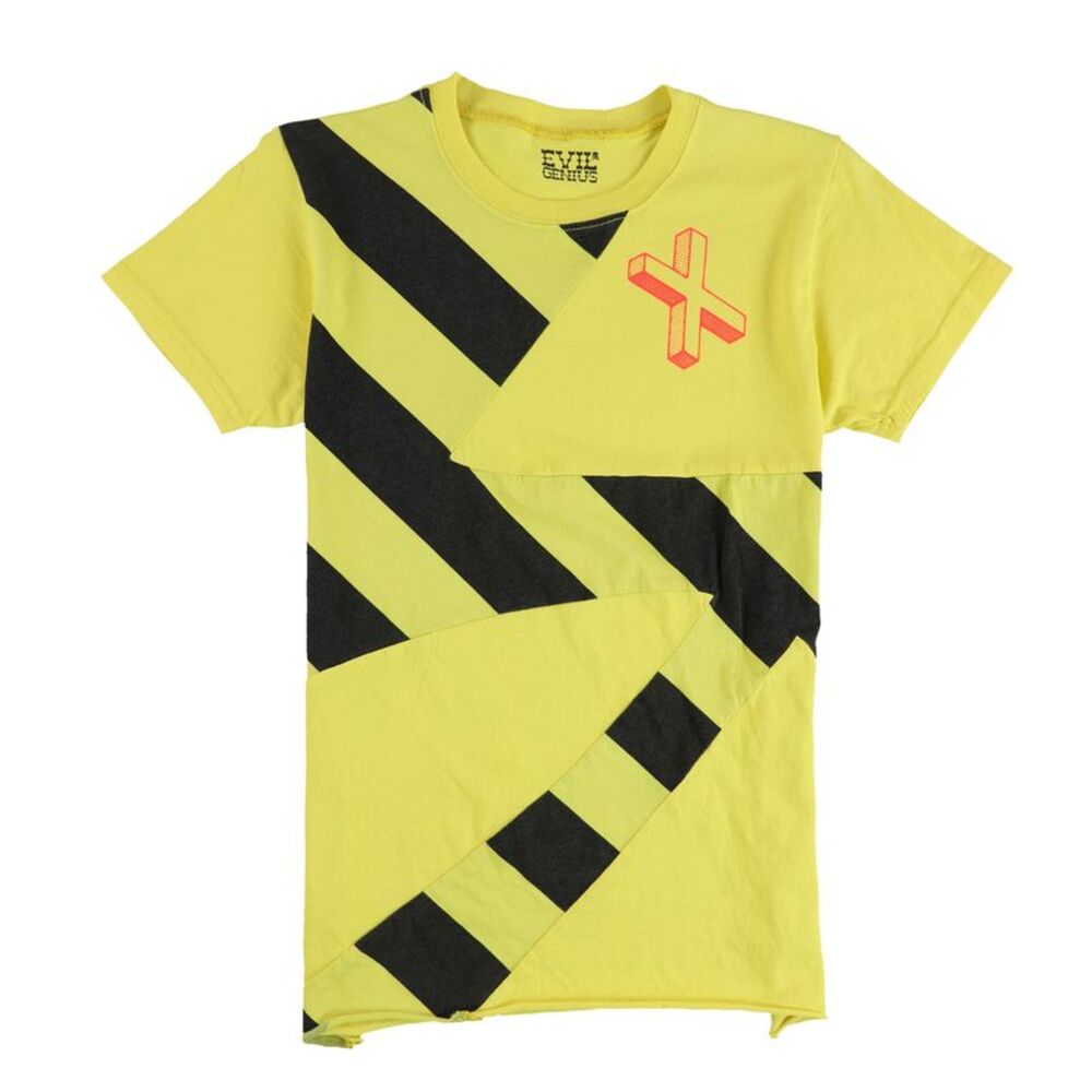 Evil Genius Womens Caution Tape X Graphic T-Shirt, NWT